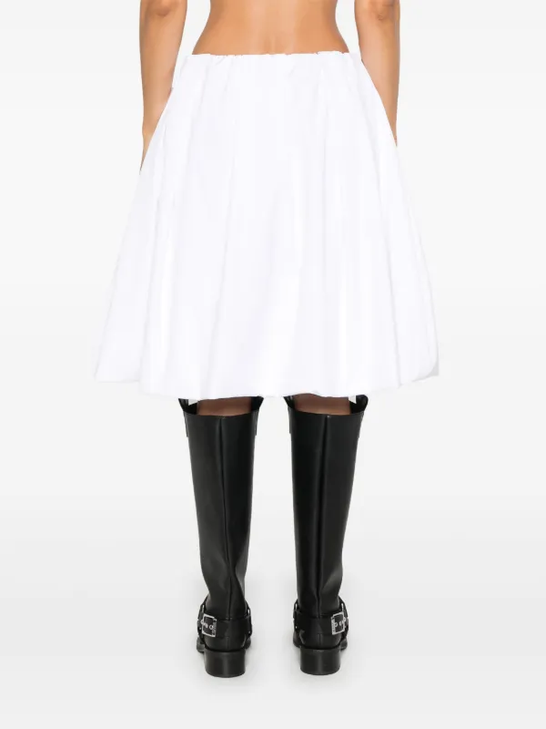 スカート MIU MIU Woman Skirt White MG220012OF F0964 Buy Miu Miu Logo Embroidered Pleated Poplin Mini Skirt