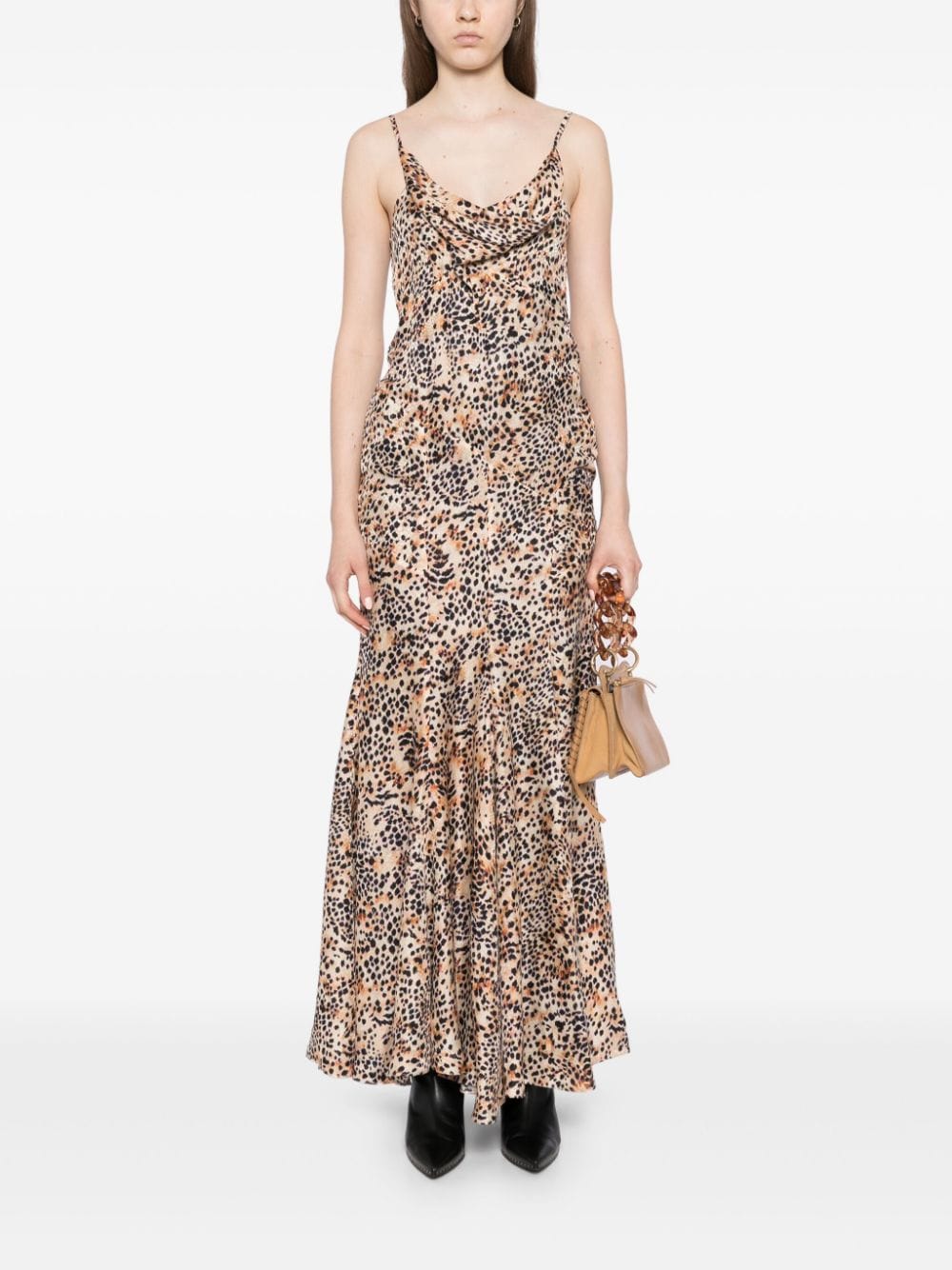 Shop Isabel Marant Manelia Strap Long Dress In 中性色