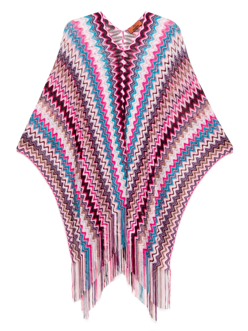 Missoni Poncho met zigzag-patroon Roze