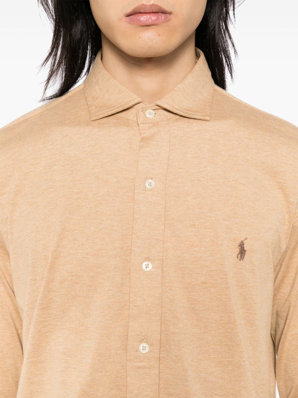 Polo Ralph Lauren Overhemd met geborduurd logo Beige