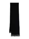 BOSS logo-patch wool scarf - Blue