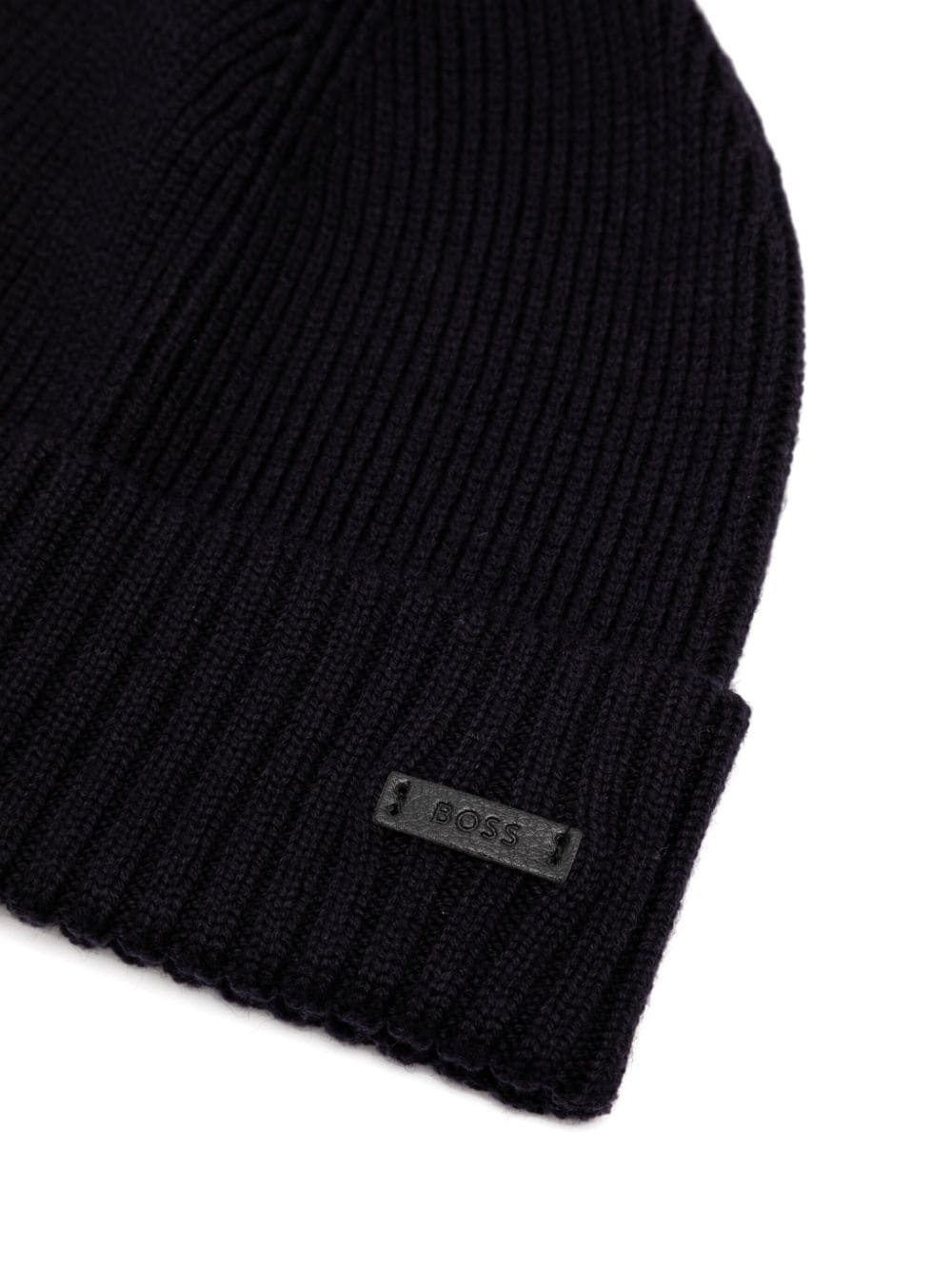 Shop Hugo Boss Ribbed Beanie In Blue