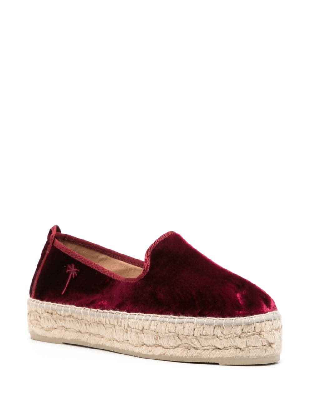 Manebi Fluwelen espadrilles met dubbele zool - Rood