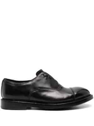 Stefan Cooke Slashed Square Toe Derby Shoes | Black | FARFETCH