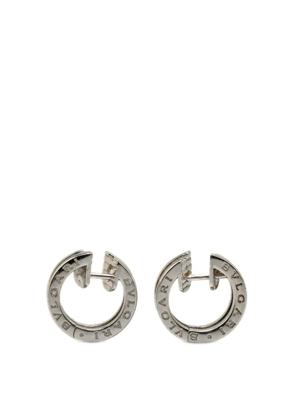 Bvlgari Pre Owned 2021 2023 18K White Gold B.Zero1 Hoop Earrings Silver FARFETCH AE