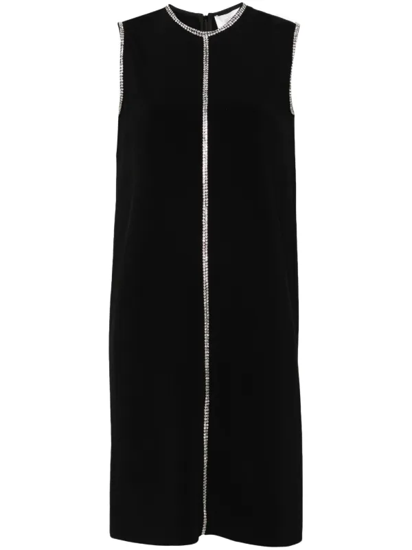 SPORTMAX EMPOLI DRESS スポーツマックス エンポリ ドレス Sleeveless dress with rhinestones, black | Sportmax