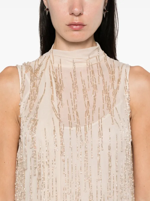 ワンピースその他 BLUMARINE GEORGETTE SLEEVELESS DRESS WITH BEAD FRINGING 24977545_55235398_600.jpg