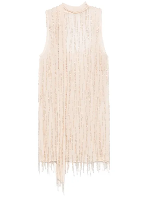 Blumarine vestido corto de georgette con mostacillas
