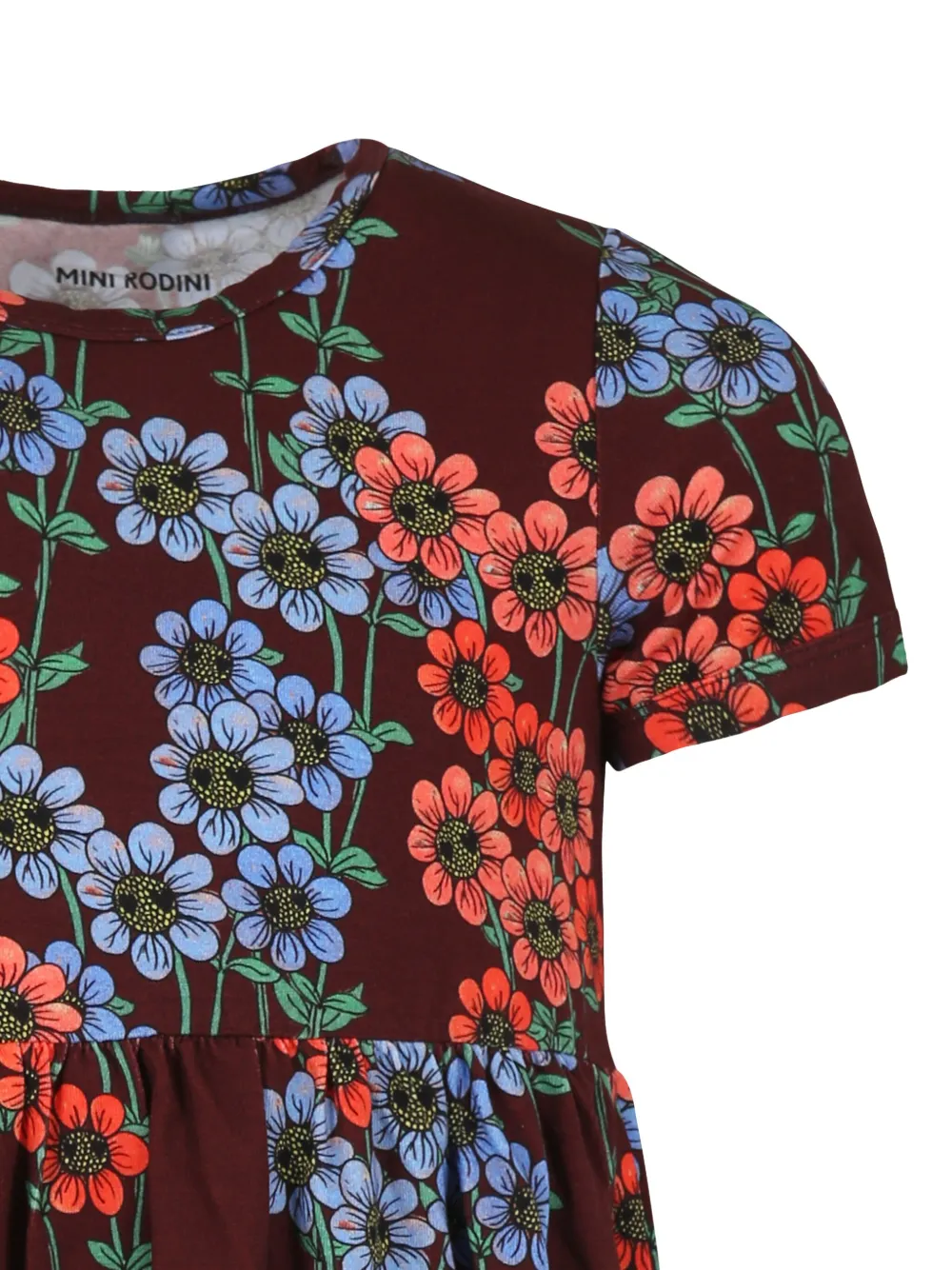 Mini Rodini Midi-jurk met bloemenprint Bruin