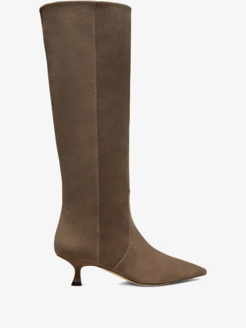 Stuart Weitzman 50mm Naomi suede pointed-toe knee-high boots