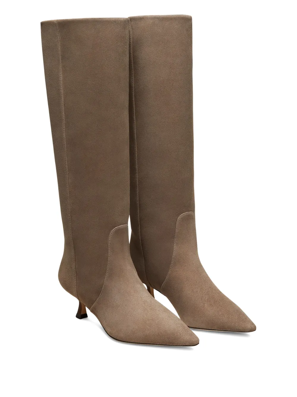 Stuart Weitzman 50mm Naomi suede pointed-toe knee-high boots Brown