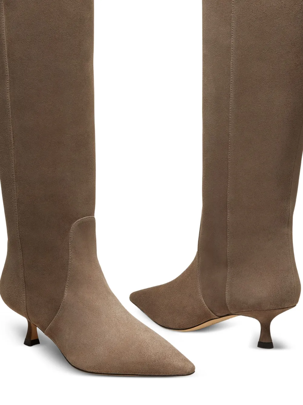 Stuart Weitzman 50mm Naomi suede pointed-toe knee-high boots Brown