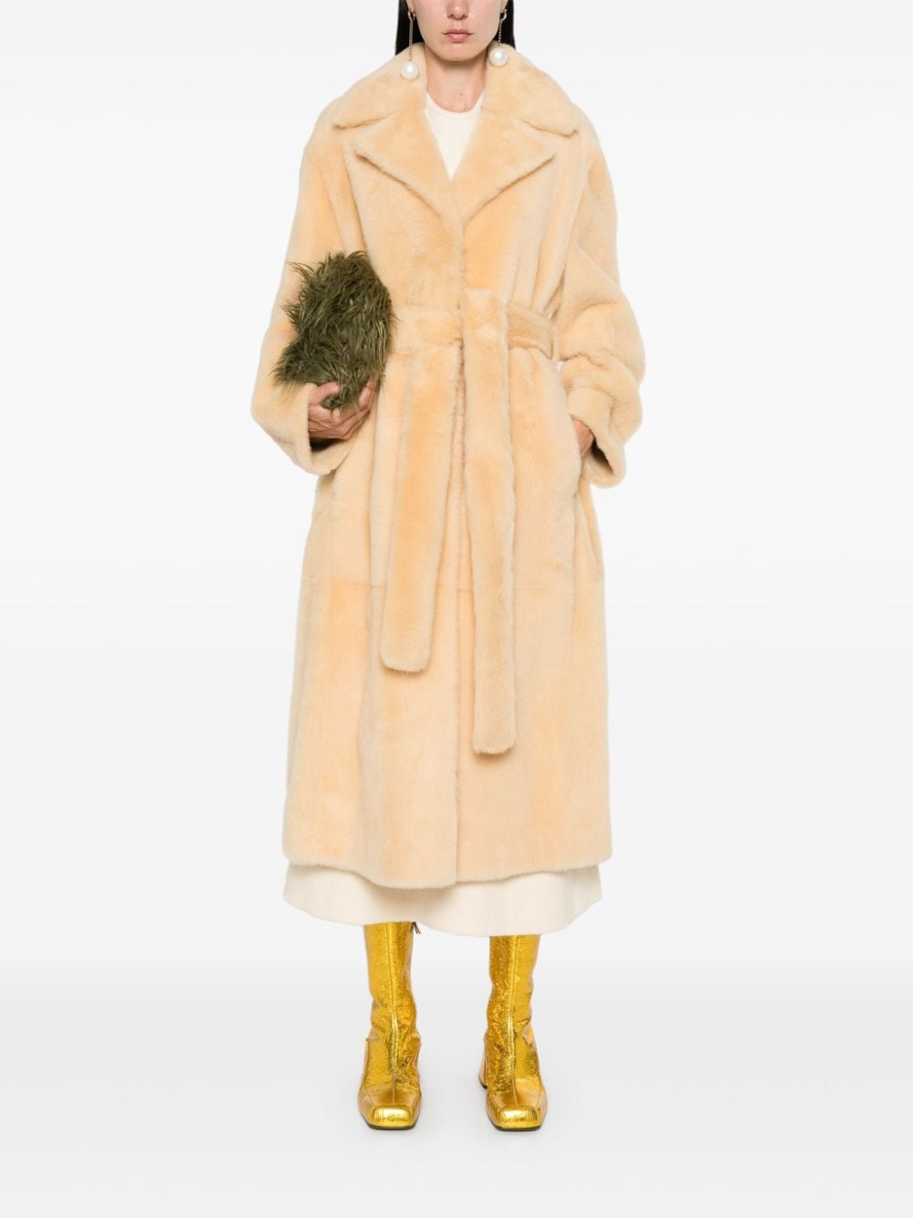 Shop Jil Sander Belted Coat In Neutrals