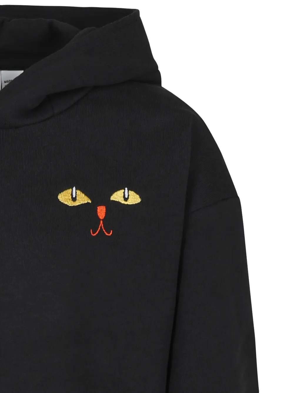 Mini Rodini Hoodie van biologisch katoen met borduurwerk Zwart