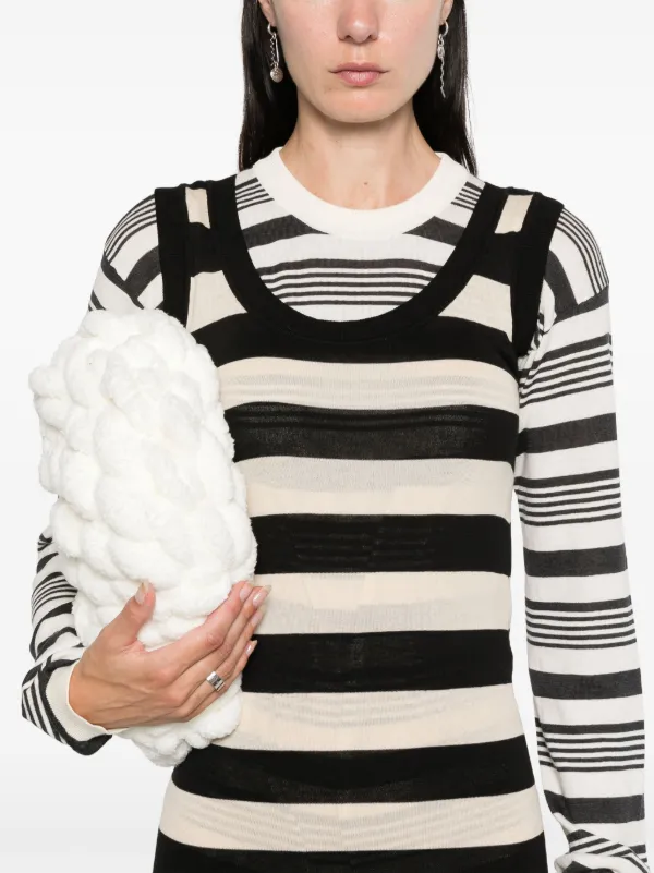 Marni Stripes Cotton Midi Dress | White | FARFETCH CA