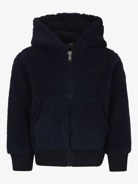 Moncler Enfant logo-appliqué shearling hooded jacket