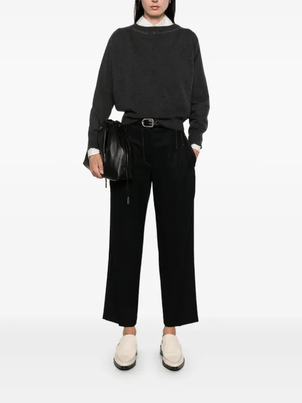 【送料&関税込】Brunello Cucinelli Cropped Trousers Brunello Cucinelli Silk Pull-On Cropped Pants | Neiman Marcus