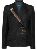 Kolor stitch-detail pinstripe blazer - Grey