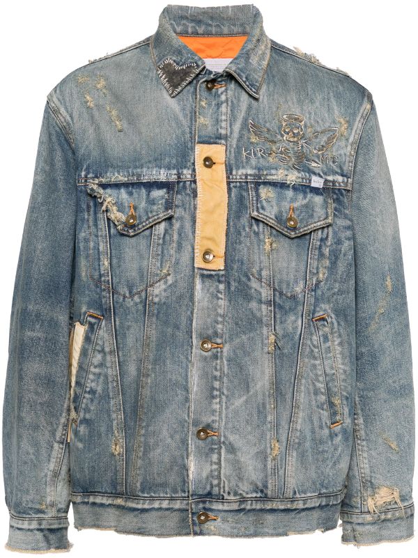 Kolor logo-embroidered Denim Jacket | Blue | FARFETCH