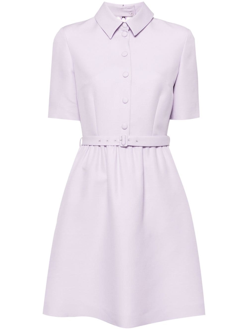 Dice Kayek Belt-detail Short-sleeves Dress In Purple