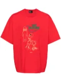 Kolor graphic-print cotton T-shirt - Red