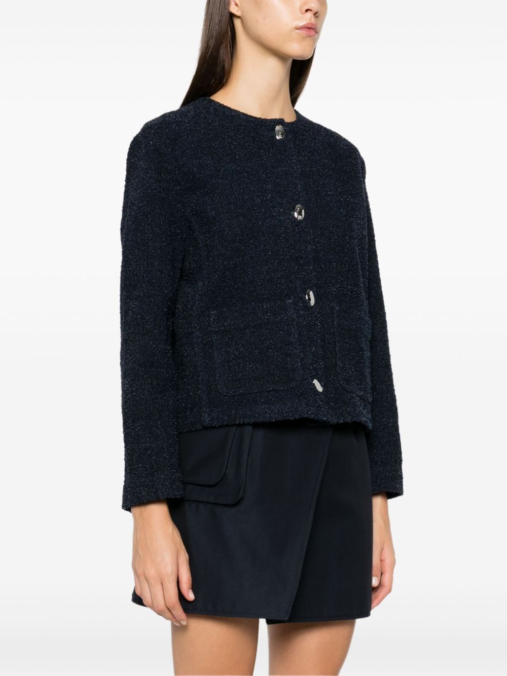 Shop Givenchy Bouclé-design Jacket In Blue