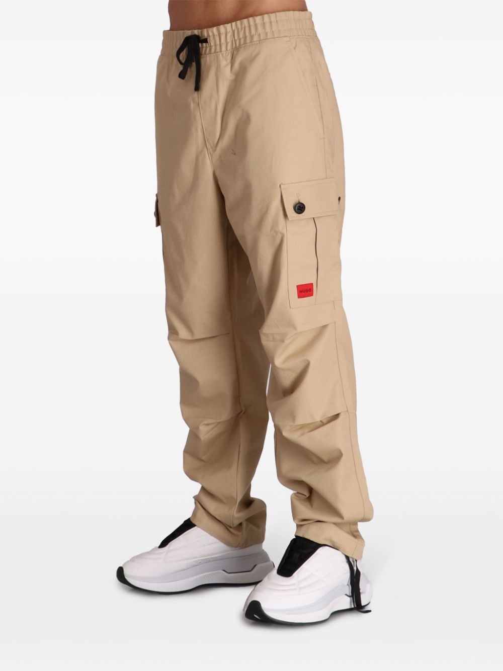 Shop Hugo Straight-leg Cargo Pants In Neutrals