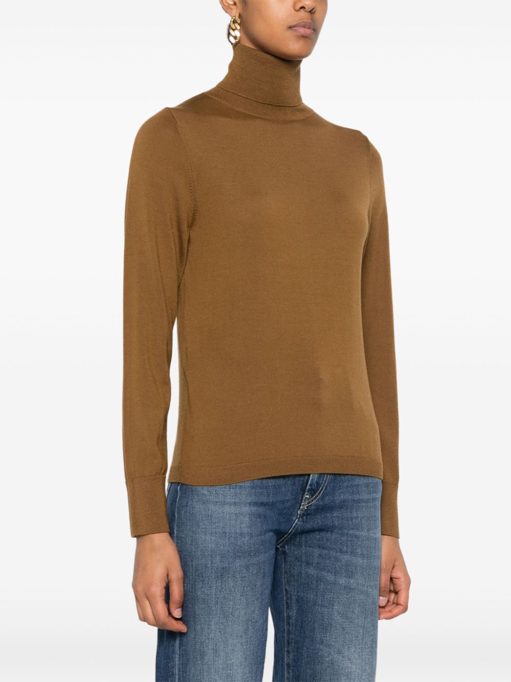 Shop Allude Merino-wool Sweater In Brown