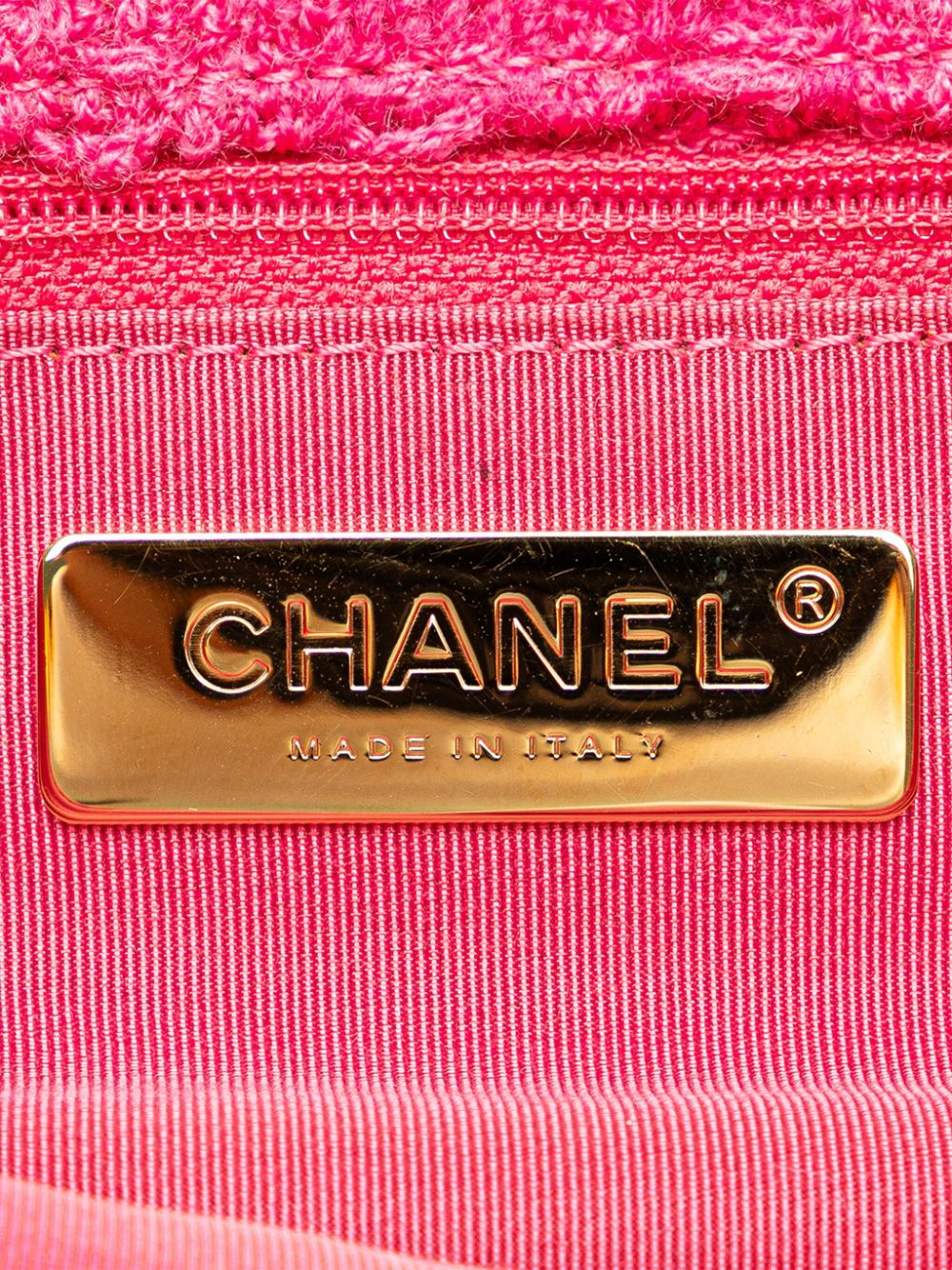 CHANEL 2019 Wool Tweed Giant Logo Flap shoulder bag Women