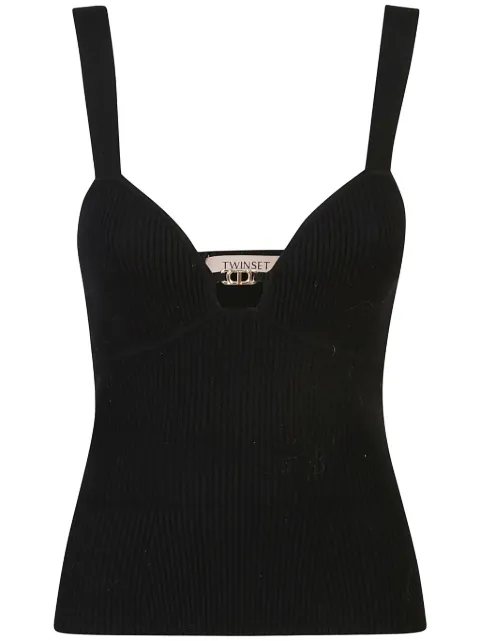 TWINSET logo-embellished knitted top