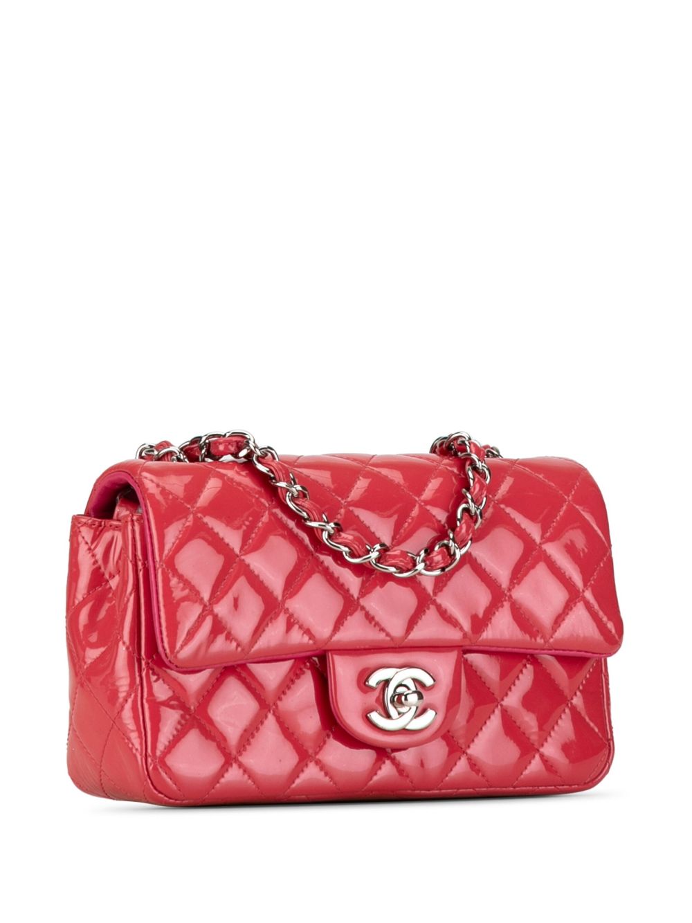 CHANEL Pre-Owned 2014 Mini Rectangular Classic Patent Single Flap crossbody bag WOMEN