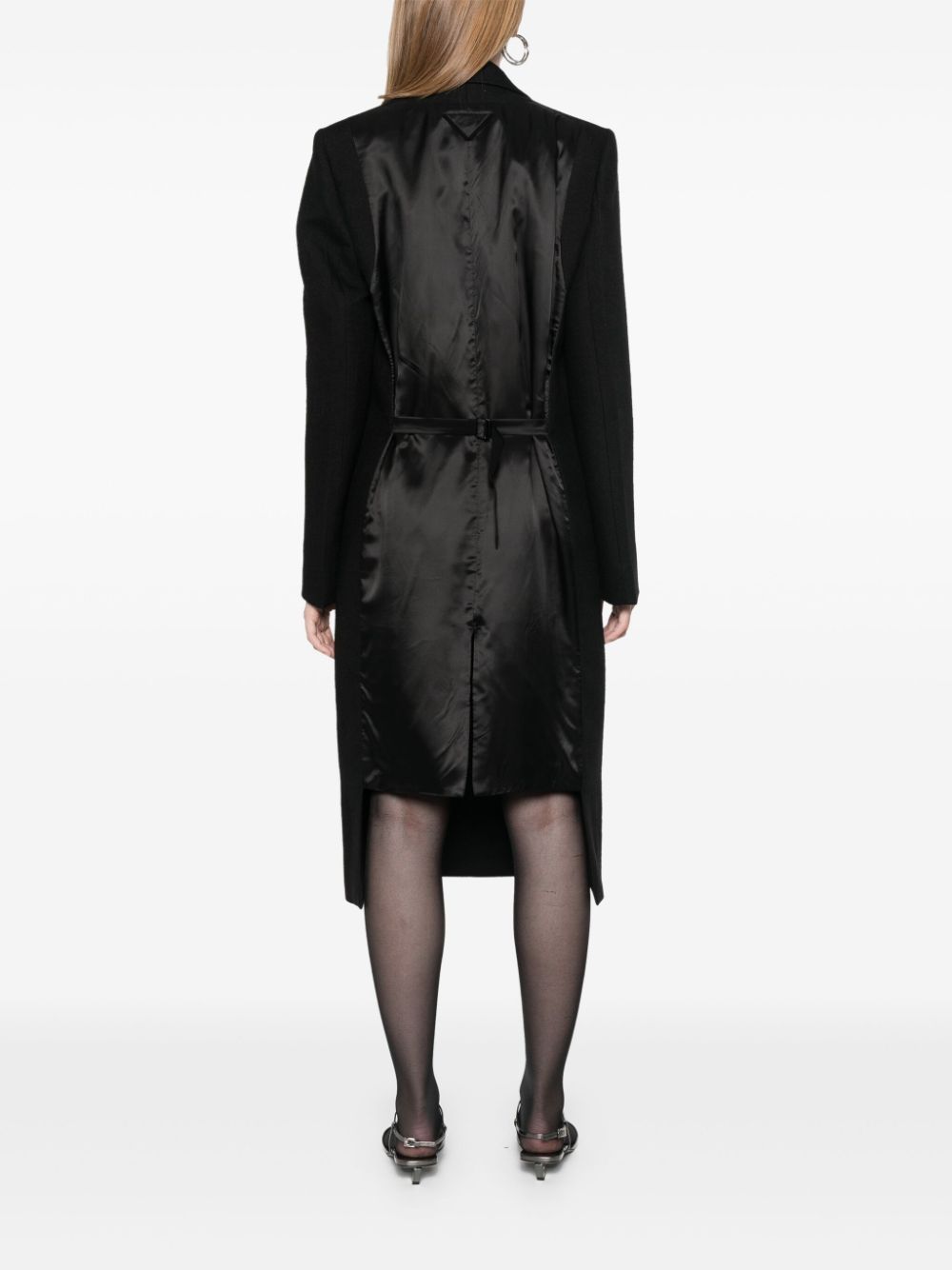 Shop Prada Virgin Wool Coat In Schwarz