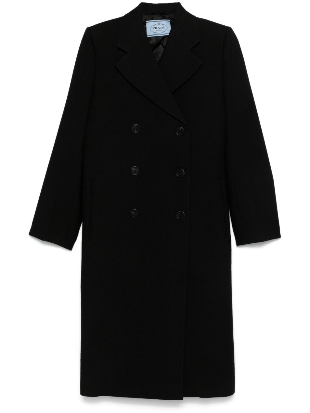 Shop Prada Virgin Wool Coat In Black