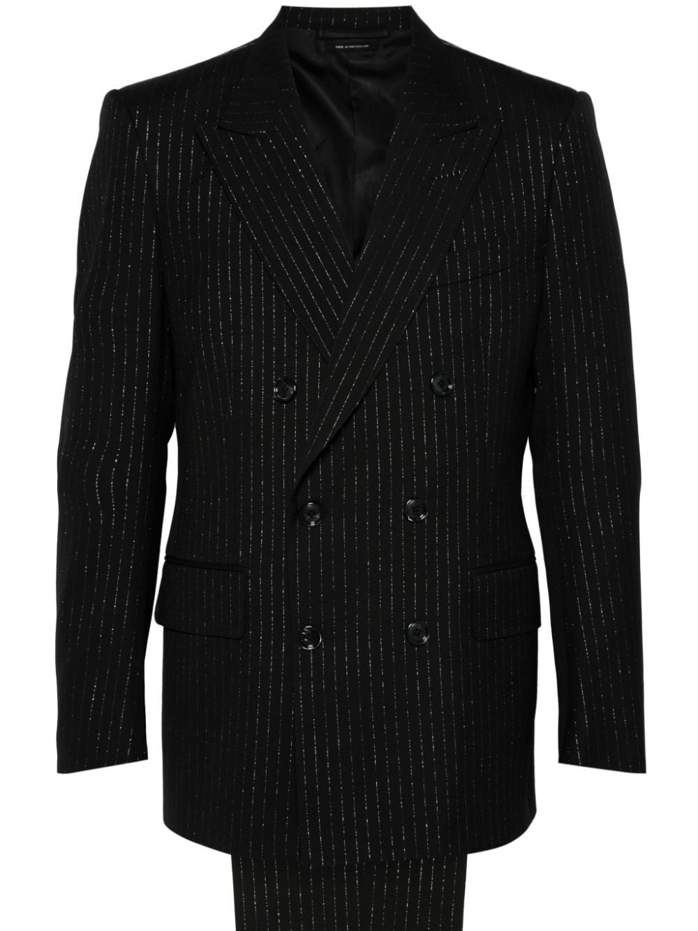 Shop Tom Ford Metallic-threading Suit In Black