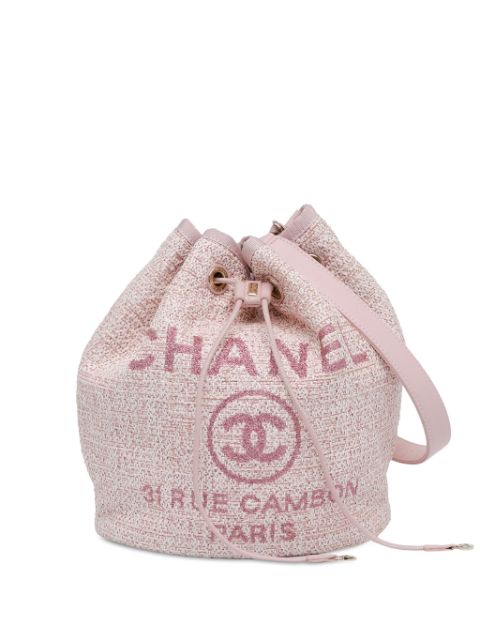 CHANEL 2018-2019 Tweed Deauville Drawstring bucket bag Women