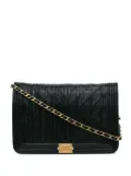 CHANEL Pre-Owned 2018 Pleated Crumpled Chevron Le Boy Wallet On Chain crossbody bag - Black