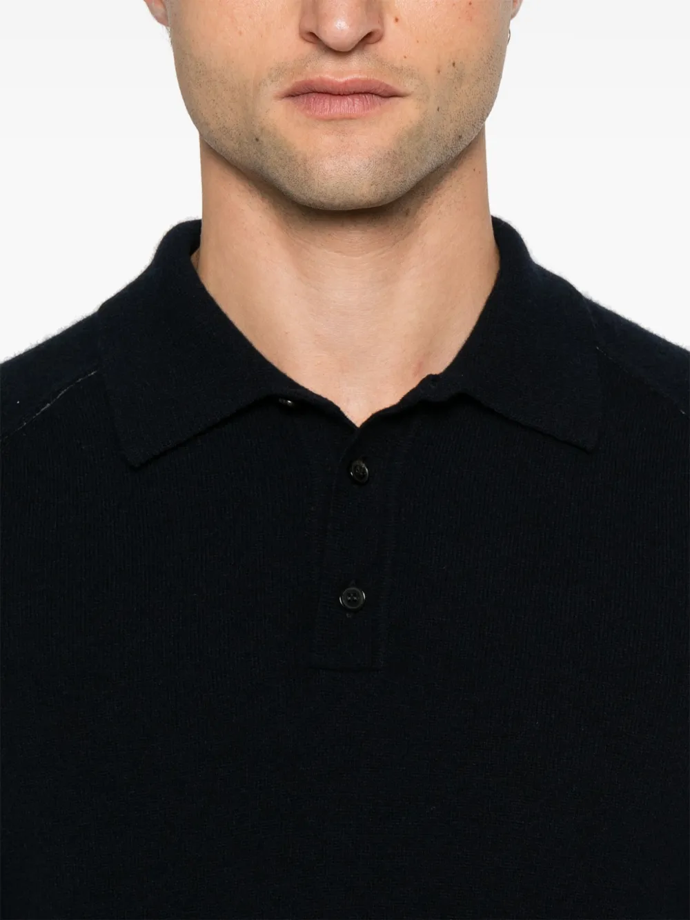 Roberto Collina Gebreid poloshirt Blauw