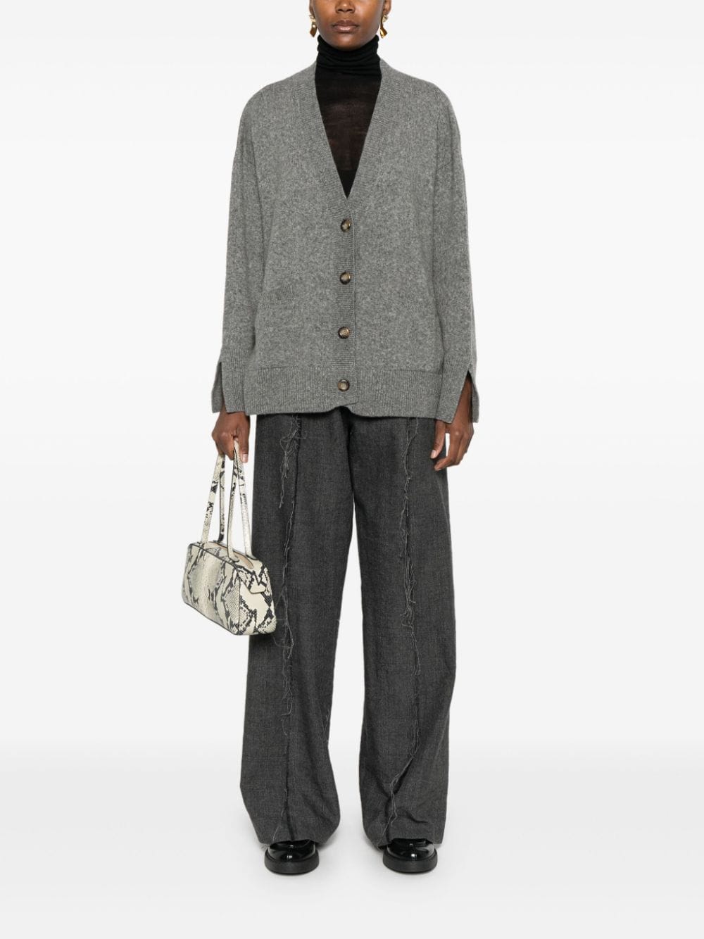 Shop Roberto Collina V-neck Cardigan In Grey