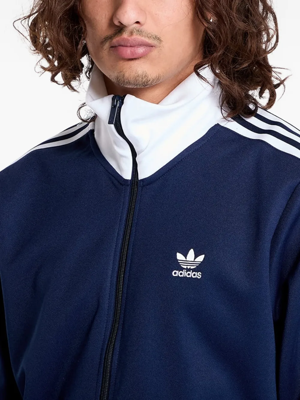 adidas Trui met streepdetail en rits Blauw