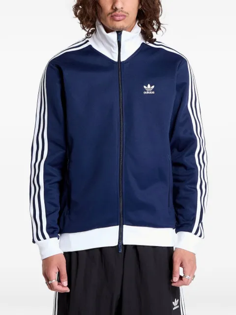 adidas stripe detail zipped knitwear