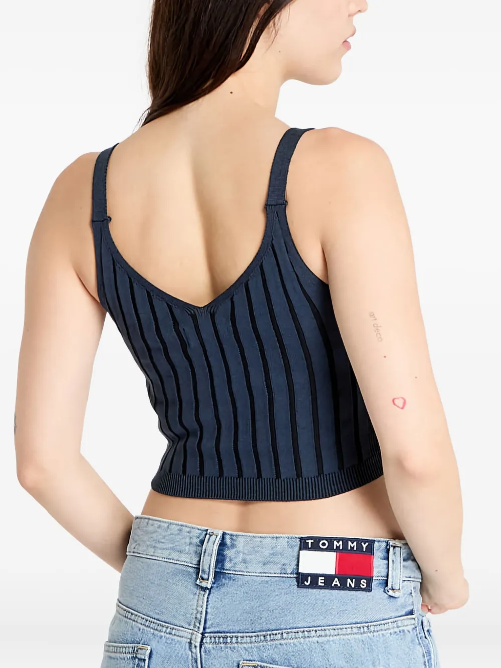Calvin Klein Jeans Est.1978 Striped V-neck Tank Top In Blue