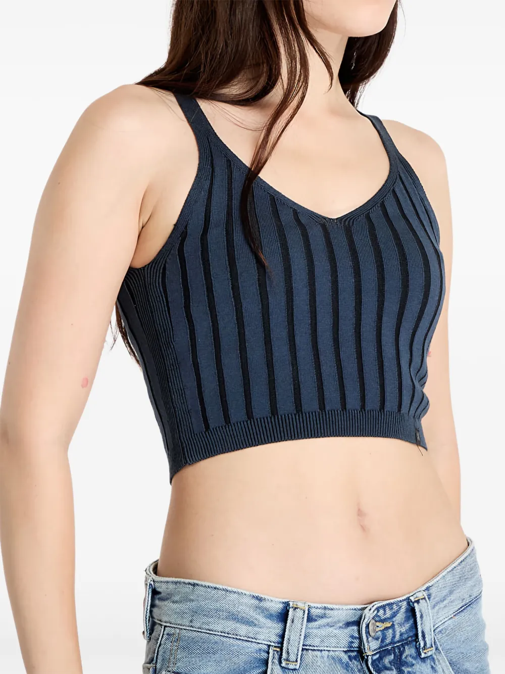 Calvin Klein Jeans Est.1978 Striped V-neck Tank Top In Blue