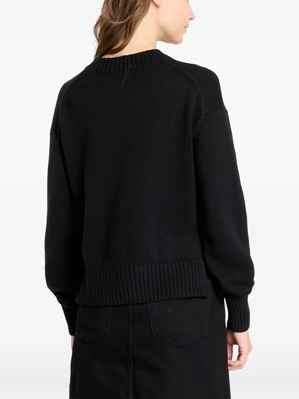 Calvin Klein Trui met intarsia logo Zwart