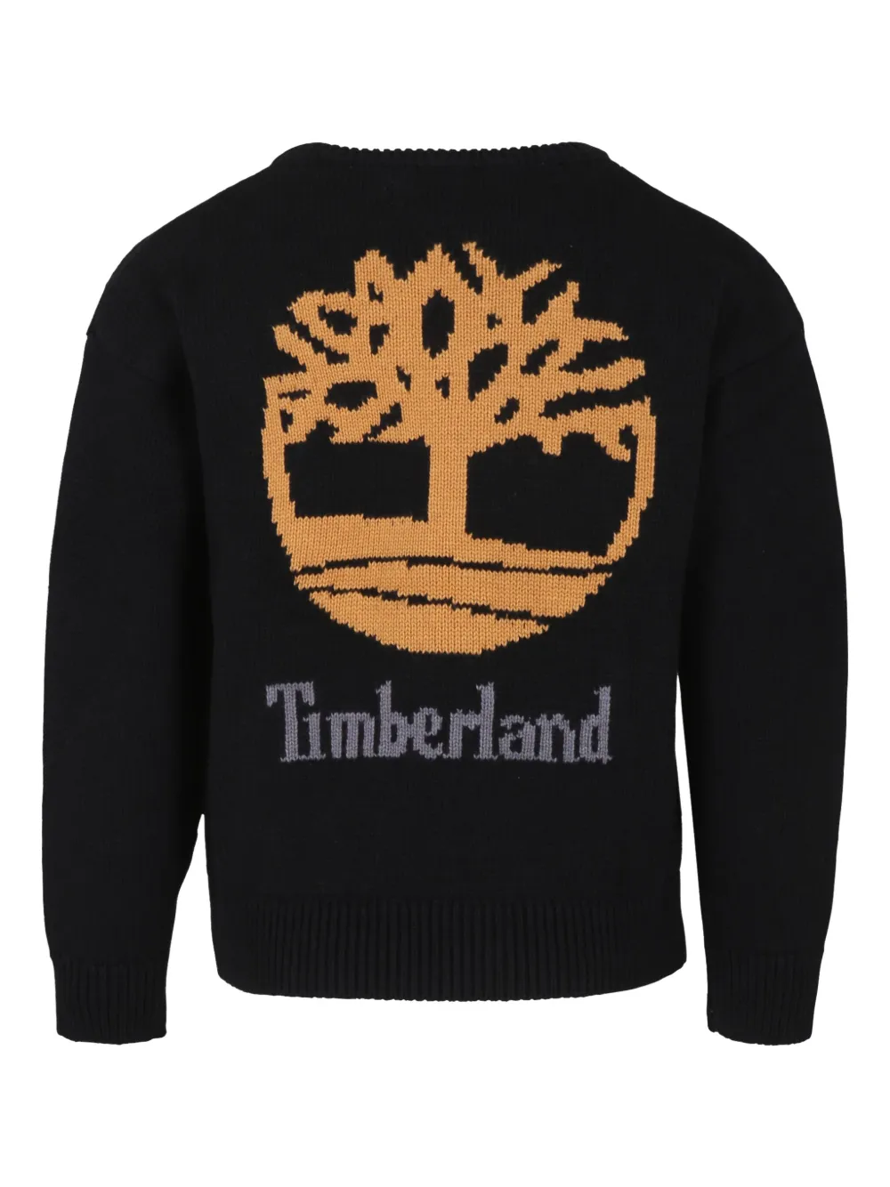 Timberland Kids Intarsia trui met logo Zwart