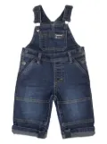 Timberland Kids logo-patch dungarees - Blue