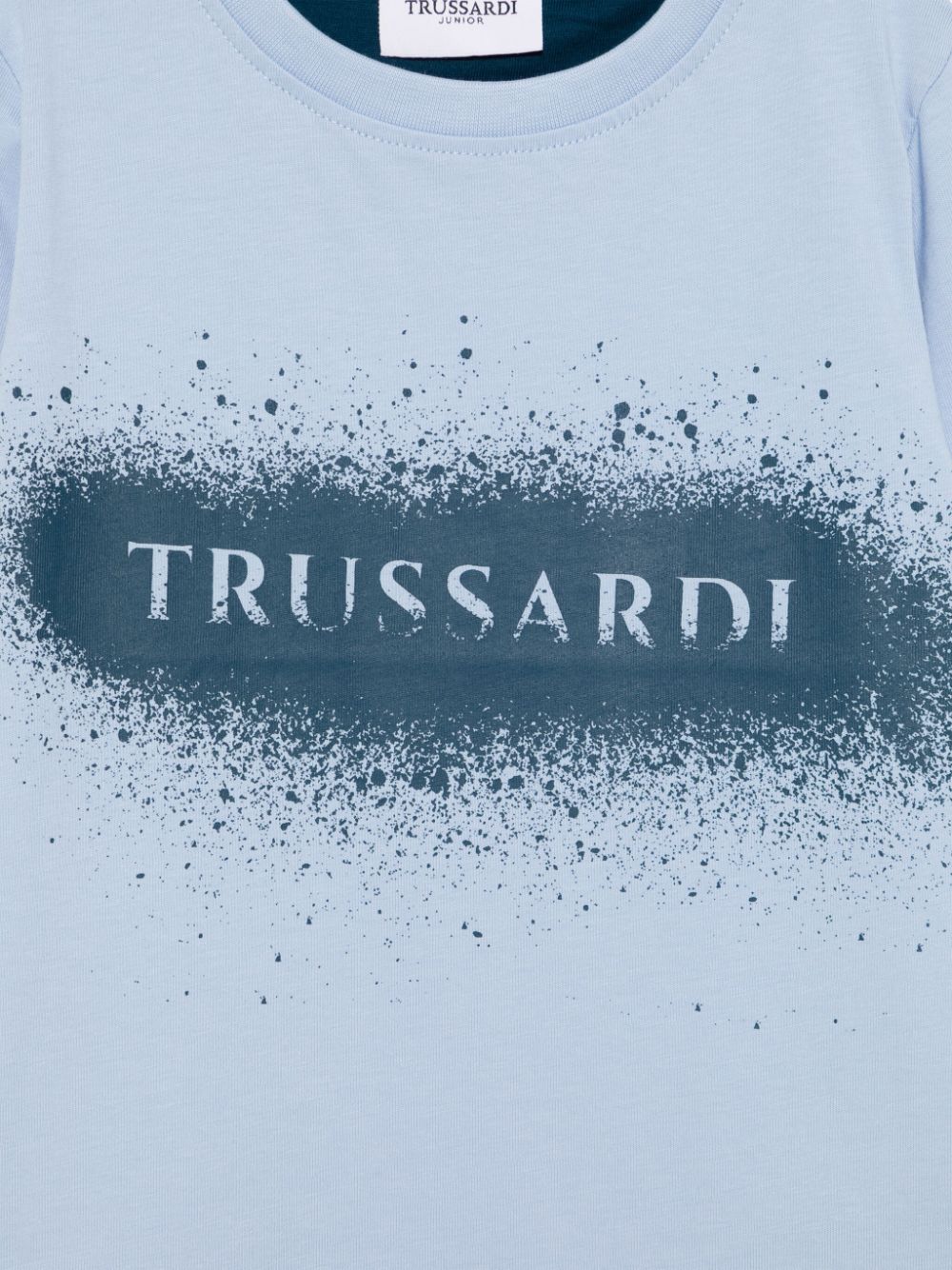 Shop Trussardi Junior Paint Splatter-detail T-shirt In Blue