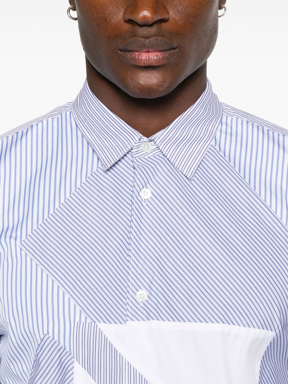 Shop Comme Des Garçons Shirt Patchwork Shirt In Blue