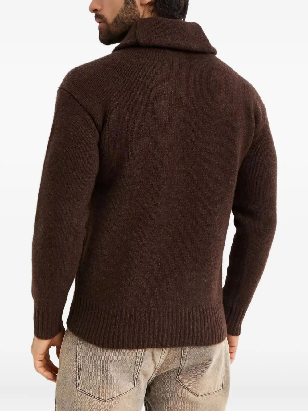 Polo Ralph Lauren Wollen trui met sjaalkraag Bruin