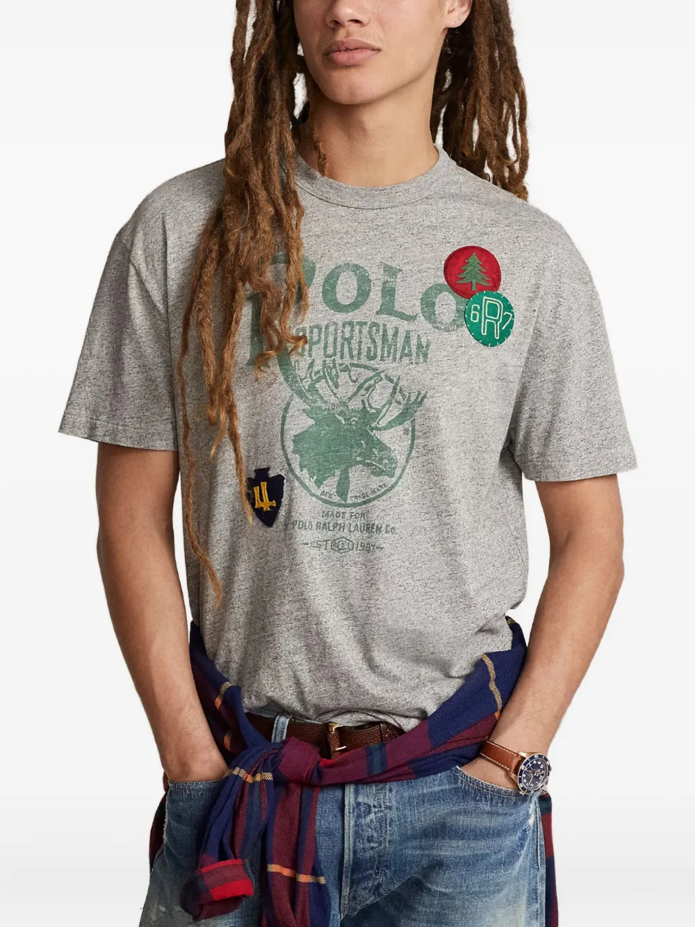 Polo Ralph Lauren T-shirt met logoprint GRAY