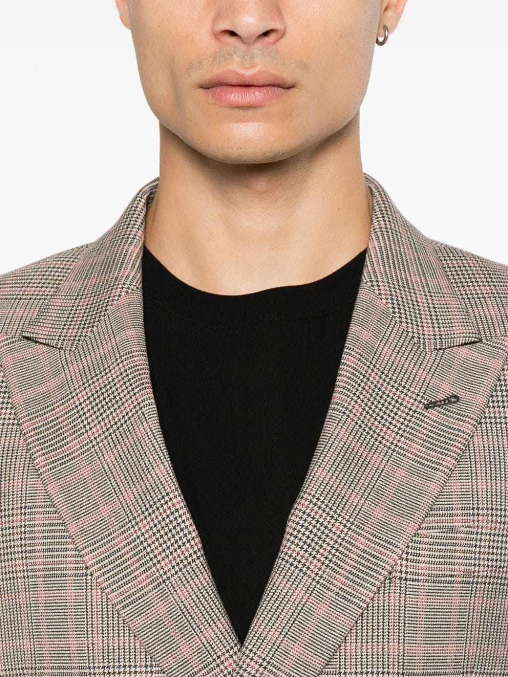 Shop Reveres 1949 Prince Of Wales Check Blazer In Neutrals